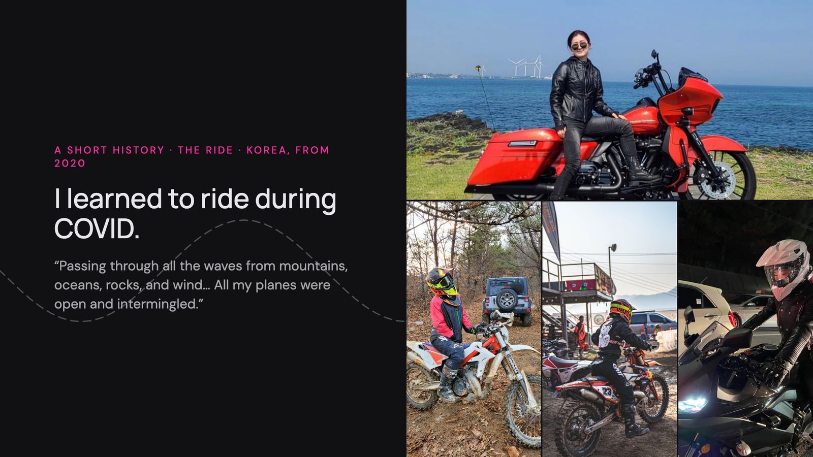Slide 6: I learned to ride during COVID.