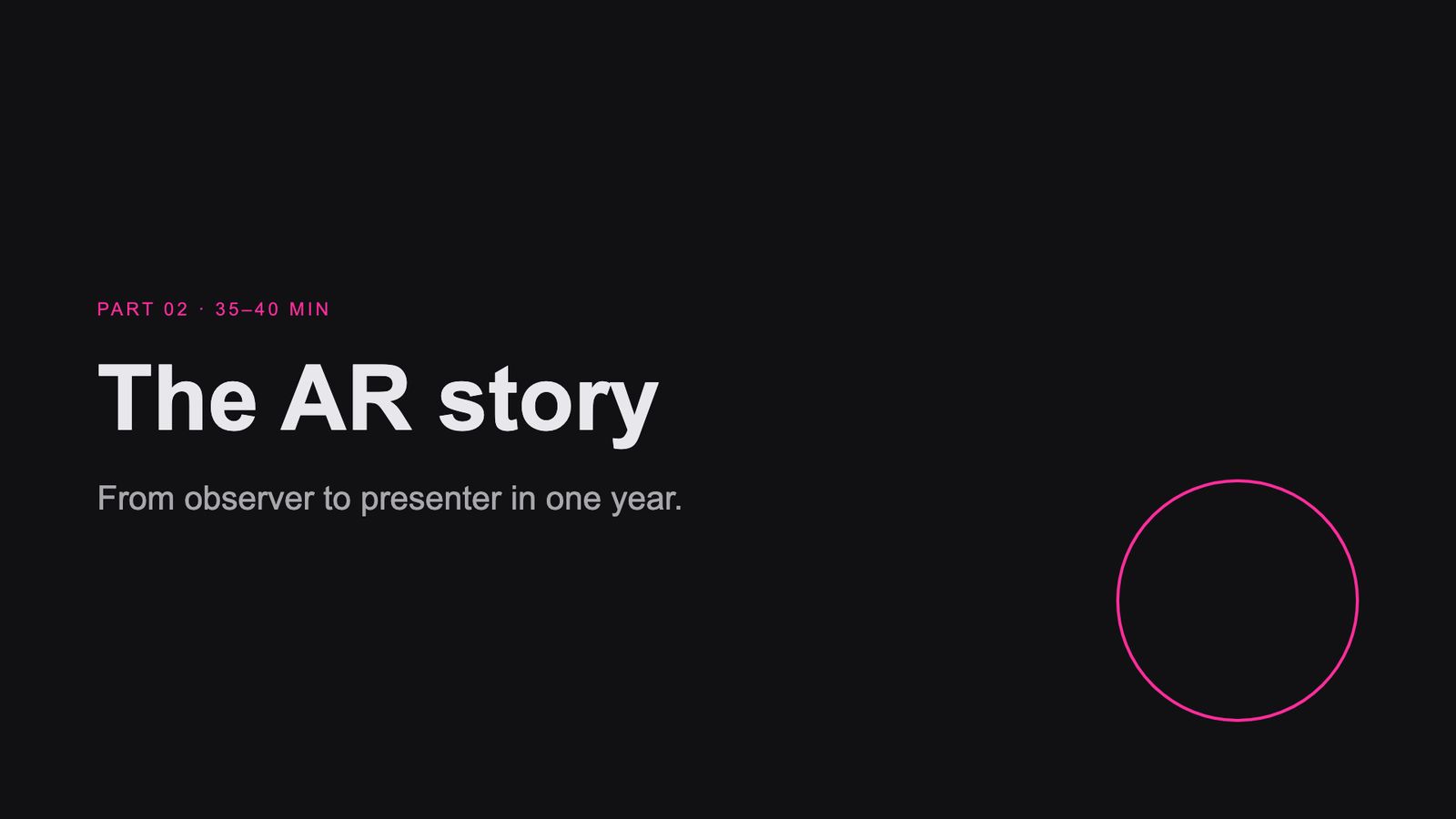 Slide 10: The AR story