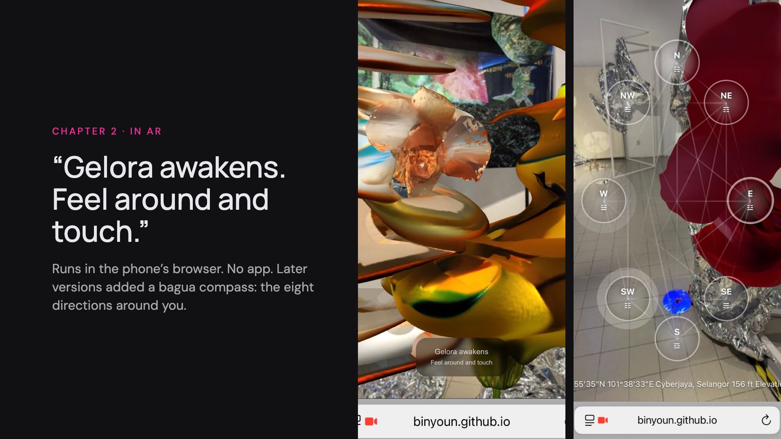 Slide 25: “Gelora awakens. Feel around and touch.”